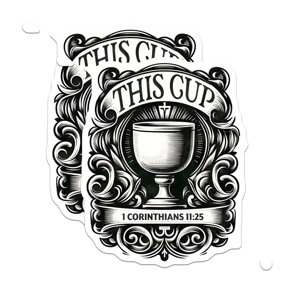(2 Pack) Communion Chalice Magnets - Christian Bible Verse - This Cup Scripture - 5 Inches On Longest Side - Thick Durable Magnet - Made in USA - MAG24136
