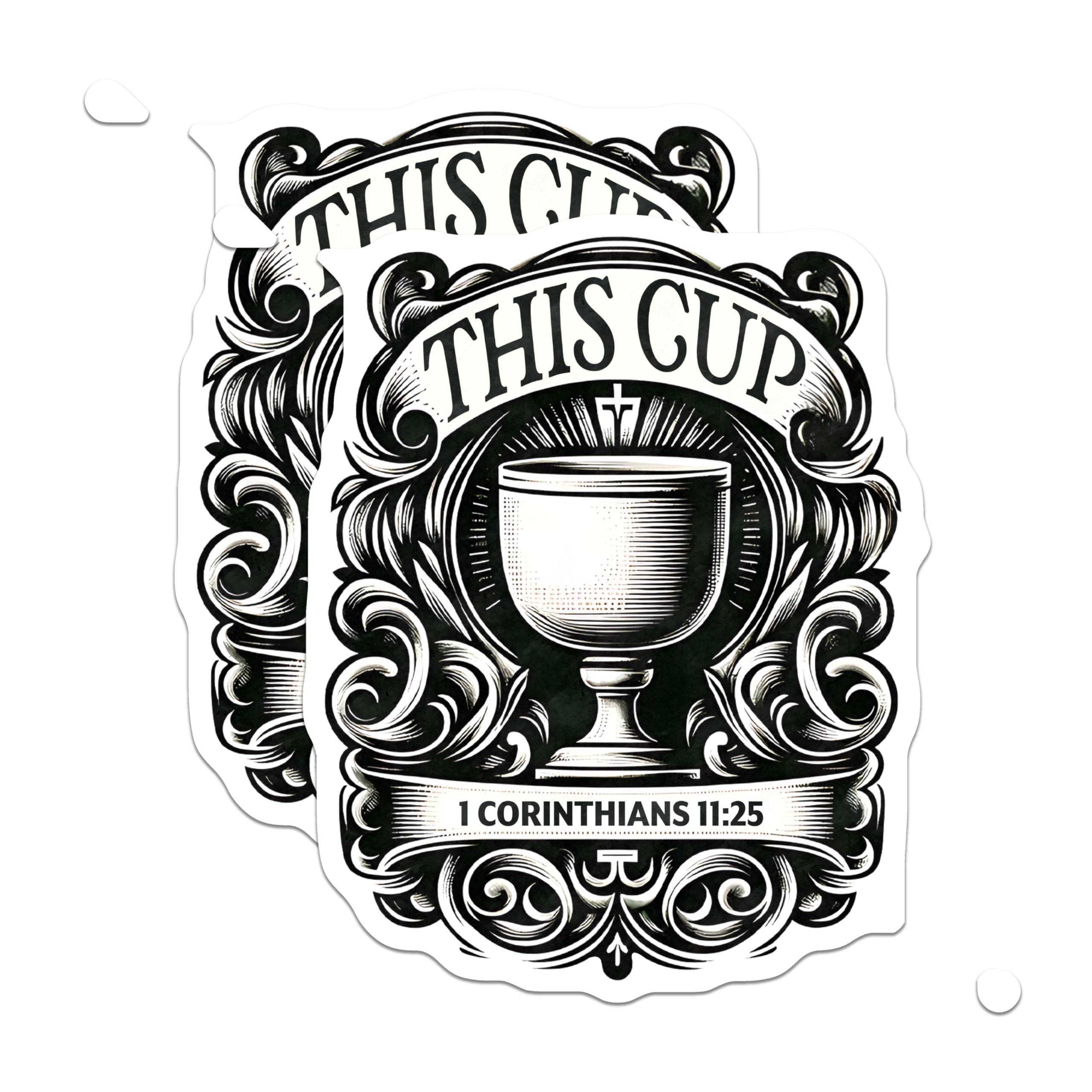 (2 Pack) Communion Chalice Magnets - Christian Bible Verse - This Cup Scripture - 5 Inches On Longest Side - Thick Durable Magnet - Made in USA - MAG24136
