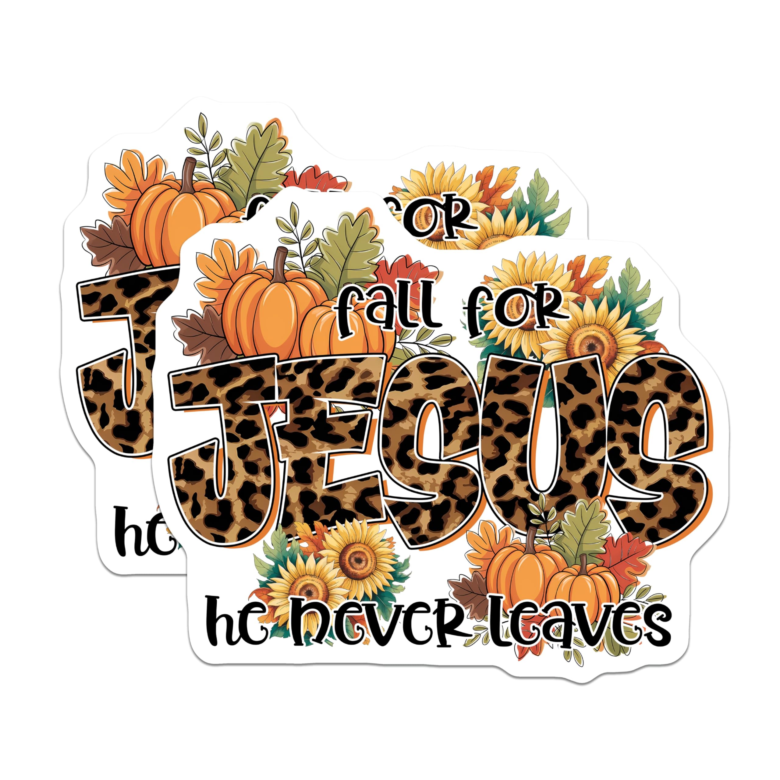 (2 Pack) Fall for Jesus Magnets - Christian Faith Decor - Autumn Pumpkin Sunflower Religious Inspirational - 5 Inches On Longest Side - Thick Durable Magnet - Made in USA - MAG27202