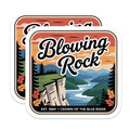 (2 Pack) Blowing Rock NC Magnets - North Carolina Travel Magnet - Blue Ridge Parkway Decor - 5" On Longest Side - Premium Magnet - for Cars, Refrigerators, Toolboxes, Lockers - Made in USA - MAG17260