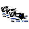 (3 Pack) Back The Blue Decals - Thin Blue Line - Police Support - Laptop Decal - 3 Inches On Longest Side - Easy Peel & Apply - Made in USA - 3MCS1310