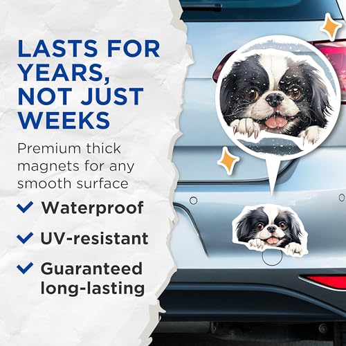 (2 Pack) Puppy Lovers Magnet - Adorable Dog Decor - Pet Owner Gifts - 5" On Longest Side - Sticks to Smooth Flat Surfaces - Made in USA - MAG10206