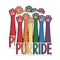 (2 Pack) Purride Cat Paws Stickers - Rainbow Pride - LGBTQIA+ Cats - 5" On Longest Side - Sticks to Smooth Flat Surfaces - Made in USA - BMCS9551