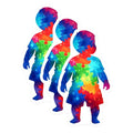 (3 Pack) Autism Awareness Decals - Puzzle Piece Boy - Neurodiversity Decal - 3 Inches On Longest Side - Easy Peel & Apply - Made in USA - 3MCS6664
