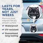 (2 Pack) Reading Trash is Fine Magnets - Black Cat Holding Coffee - Funny Quote Magnets - 5" On Longest Side - for Cars, Fridges, Toolboxes - Made in USA - MAG4596