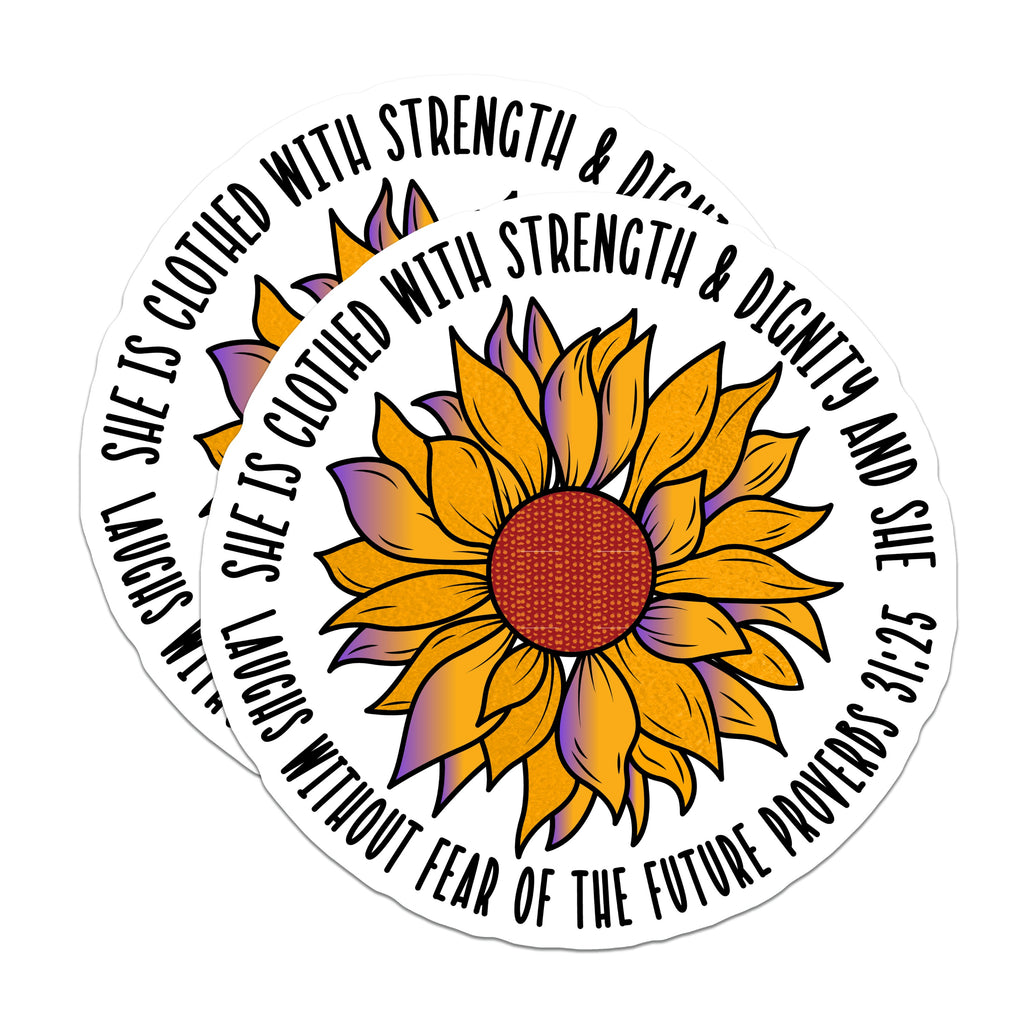 (2 Pack) Christian Scripture Magnets - Proverbs 31 Woman Sunflower - Inspirational Bible Verse Refrigerator Magnets - 5 Inches On Longest Side - Thick Durable Magnet - Made in USA - MAG36148