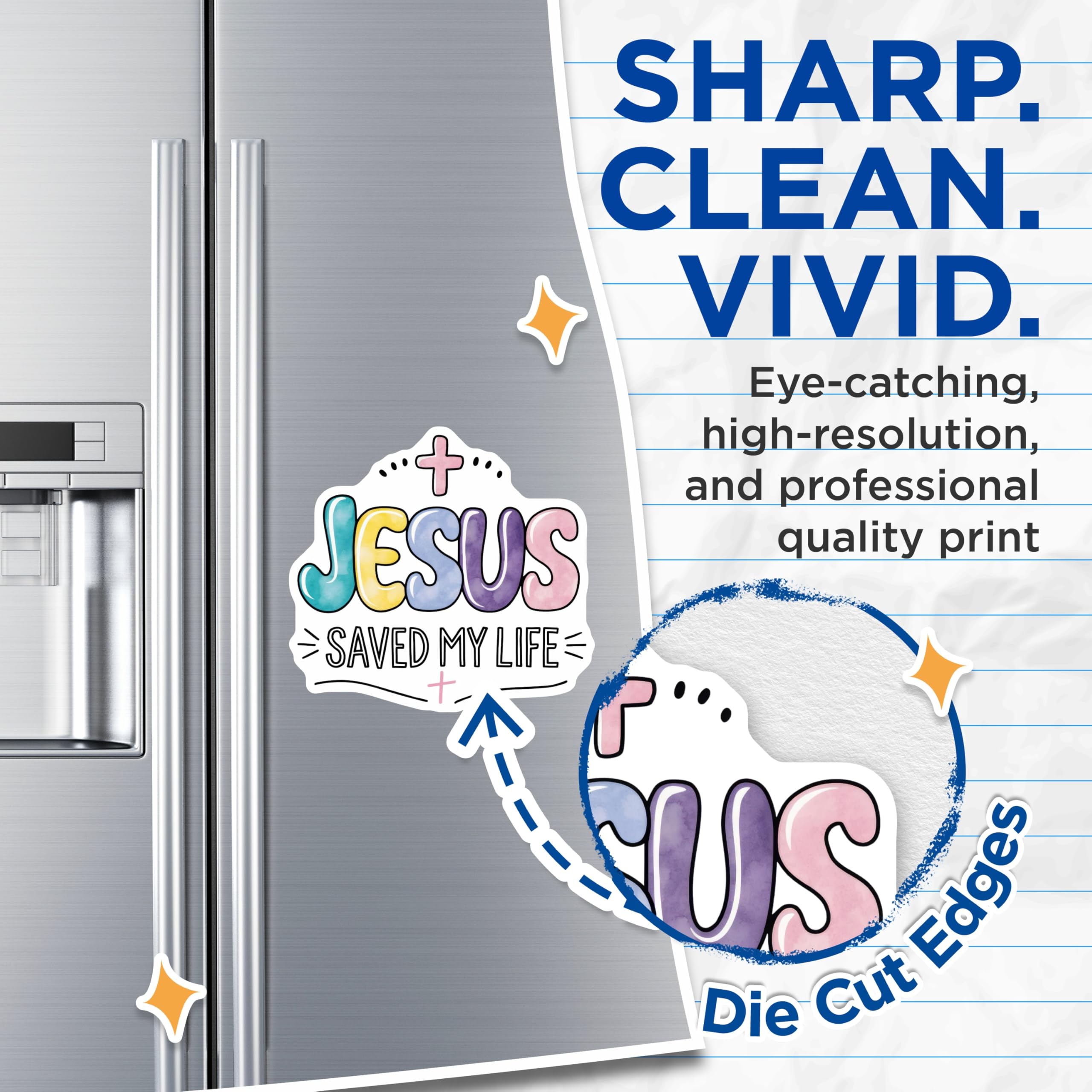 (2 Pack) Jesus Magnets - Religious Decor - Inspirational Refrigerator Magnets - 5" On Longest Side - Premium Magnet - for Cars, Refrigerators, Toolboxes, Lockers - Made in USA - MAG15033
