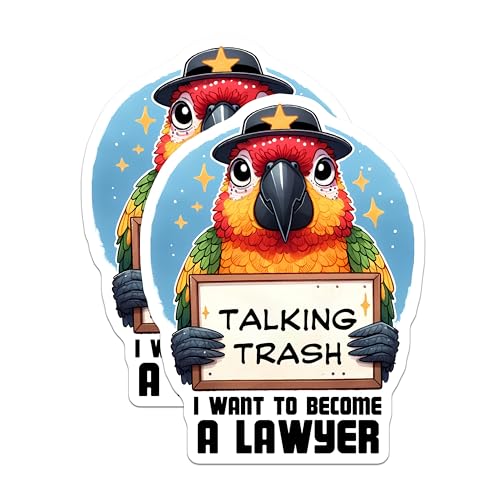 (2 Pack) Talking Trash Magnets - Funny Parrot Magnets - Lawyer Quotes - 5" On Longest Side - for Cars, Fridges, Toolboxes - Made in USA - MAG3730