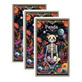 (3 Pack) Panda Tarot Decals - Floral Skeleton - Laptop Car Stickers - 3 Inches On Longest Side - Easy Peel & Apply - Made in USA - 3MCS2454
