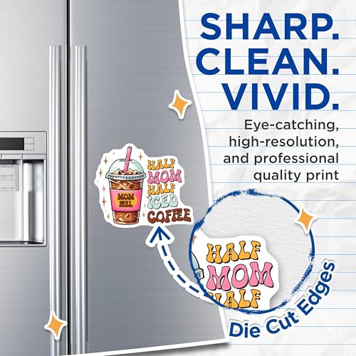 (2 Pack) Half Mom Half Iced Coffee Magnets - Cute Coffee Lover - 5" On Longest Side - for Cars, Fridges, Toolboxes - Made in USA - MAG7526