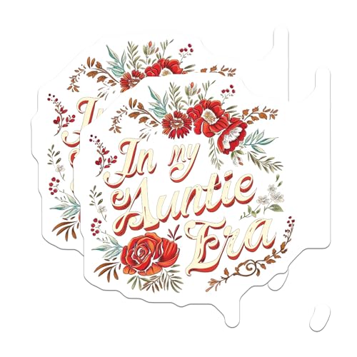 (2 Pack) Auntie Era Magnets - Floral Pattern Magnets - Decorative Quote Magnets - 5" On Longest Side - for Cars, Refrigerators, Toolboxes, Lockers - Made in USA BMCS3507