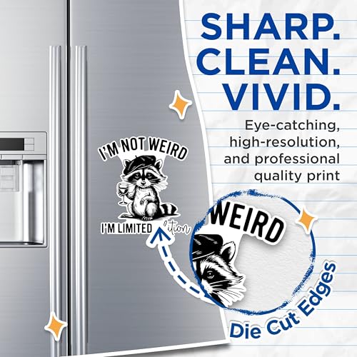 (2 Pack) I'm Not Weird I'm Limited Edition Magnets - Funny Raccoon Magnets - Quirky Animal Magnets- 5" On Longest Side - for Fridges, Toolboxes, Cars - Made in USA - MAG2550