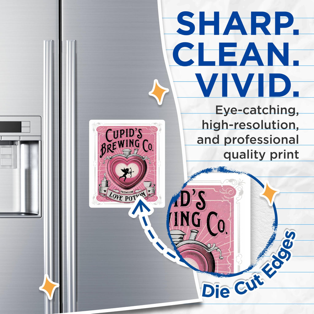 (2 Pack) Cupid's Brewing Co Magnets - Love Potion Magnets - Valentine's Day Magnets - 5" On Longest Side - for Cars, Refrigerators, Toolboxes, Lockers - Made in USA BMCS3408