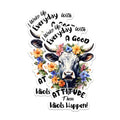 (2 Pack) Wake Up Everyday with A Good Attitude Magnets - Funny Cow Quote Magnets - Floral Humor Magnets for Kitchen- 5" On Longest Side - for Fridges, Toolboxes, Cars - Made in USA - MAG2920