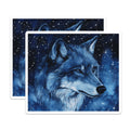 (2 Pack) Celestial Wolf Magnets - Starry Night Animal Decor - Mystical Spirit Art - 5 Inches On Longest Side - Thick Durable Magnet - Made in USA - MAG37598