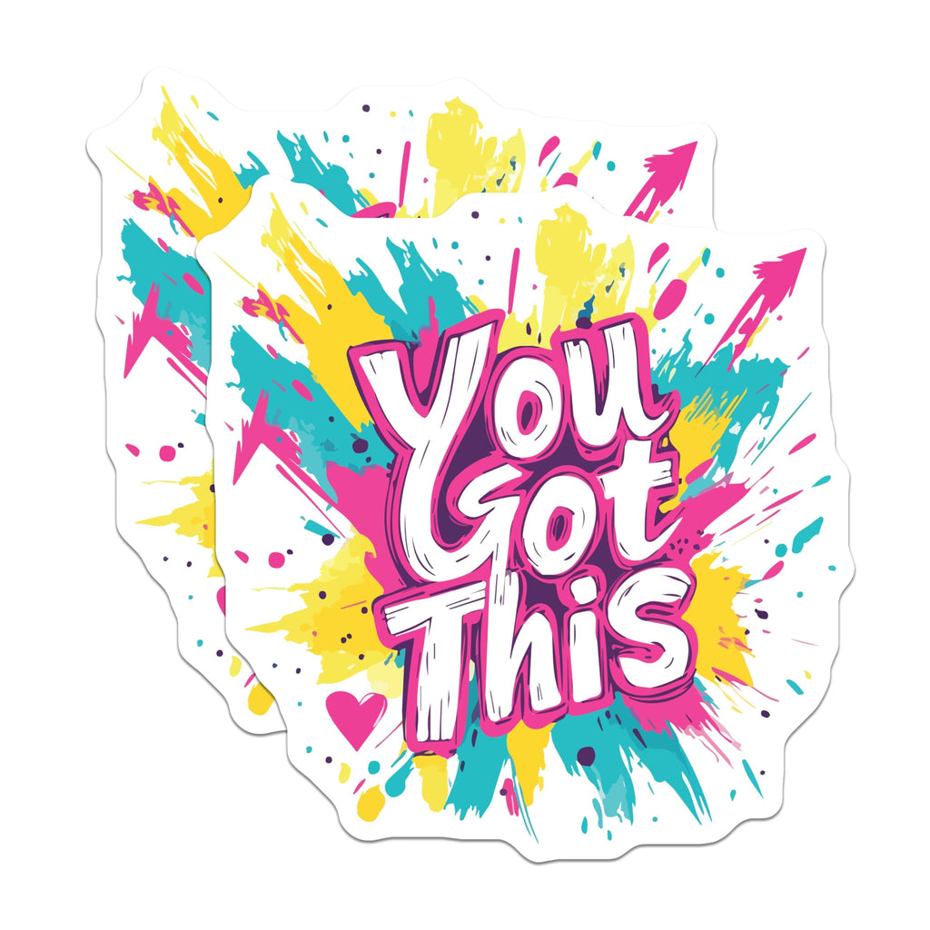 (2 Pack) You Got This Magnets - Motivational Quote - Inspirational Message Decor - 5 Inches On Longest Side - Thick Durable Magnet - Made in USA - MAG20009