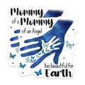 (2 Pack) Mommy Stickers - Memorial Stickers - Butterfly Stickers - Angel Baby Stickers - 5" On Longest Side - Sticks to Smooth Flat Surfaces - Made in USA - BMCS6031