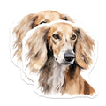 (2 Pack) Saluki Dog Magnets - Watercolor Pet Art - Sighthound Lover Decor - 5 Inches On Longest Side - Thick Durable Magnet - Made in USA - MAG26337
