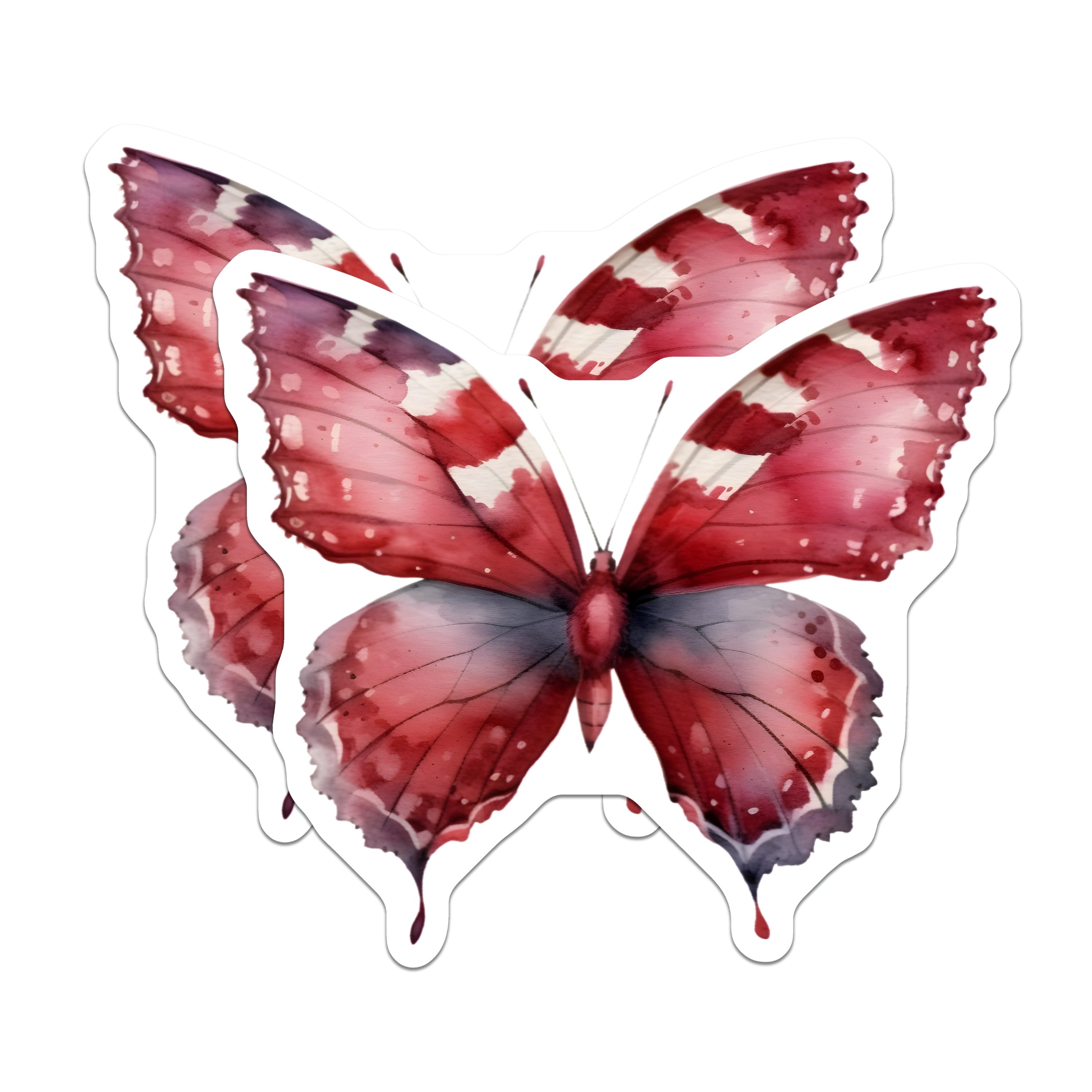 (2 Pack) Watercolor Butterfly Magnets - Aesthetic Nature Decor - Fridge Accent Locker Magnets - 5 Inches On Longest Side - Thick Durable Magnet - Made in USA - MAG36203