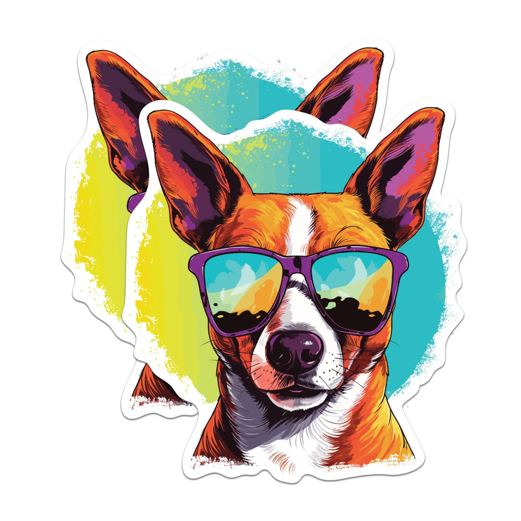 (2 Pack) Basenji Dog Magnets - Basenji with Sunglasses - Choose FromOver 100 Dog Breeds - 5" On Longest Side - Premium Magnet - Made in USA - MAG0307