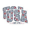 (2 Pack) USA Floral Magnets - Patriotic American Decor - Est 1776 Refrigerator Accent - Americana Style - 5 Inches On Longest Side - Thick Durable Magnet - Made in USA - MAG22872