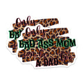 (2 Pack) Bad Ass Mom Can Be A Dad Too Magnets - Leopard Print Quote - Funny Strong Single Mother - 5 Inches On Longest Side - Thick Durable Magnet - Made in USA - MAG39804