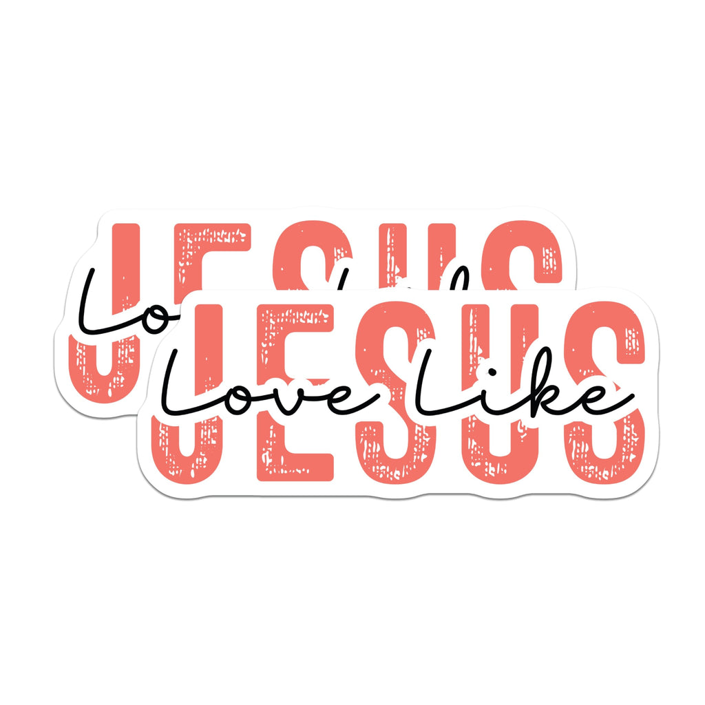 (2 Pack) Love Like Jesus Magnets - Christian Refrigerator Decor - Faith Based Kitchen Art - Spiritual Home Reminder - 5 Inches On Longest Side - Thick Durable Magnet - Made in USA - MAG29099