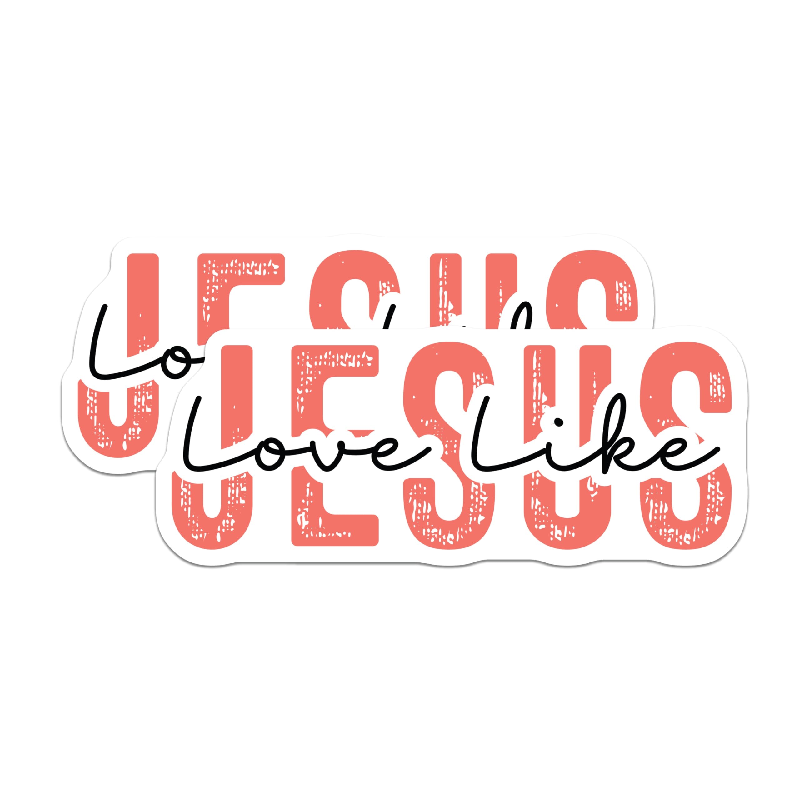 (2 Pack) Love Like Jesus Magnets - Christian Refrigerator Decor - Faith Based Kitchen Art - Spiritual Home Reminder - 5 Inches On Longest Side - Thick Durable Magnet - Made in USA - MAG29099