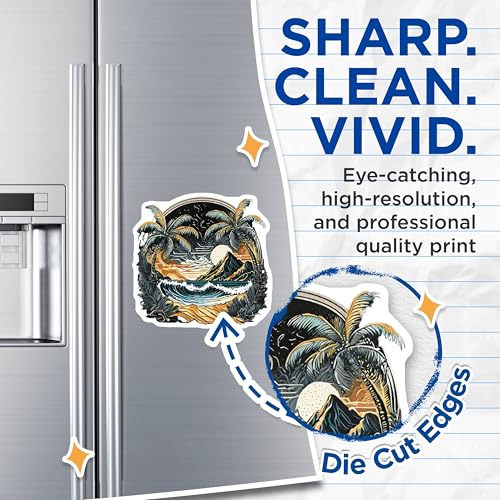 (2 Pack) Beach Sunset Magnets Magnets - 5" On Longest Side - Made in USA - Sticks to Refrigerators & Metal Surfaces - MAG9257