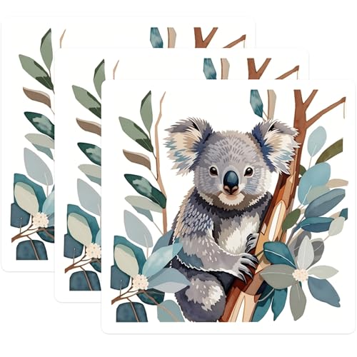 (3 Pack) Koala Bear Decals - Cute Animal Stickers - Laptop Decal - 3 Inches On Longest Side - Easy Peel & Apply - Made in USA - 3MCS7454