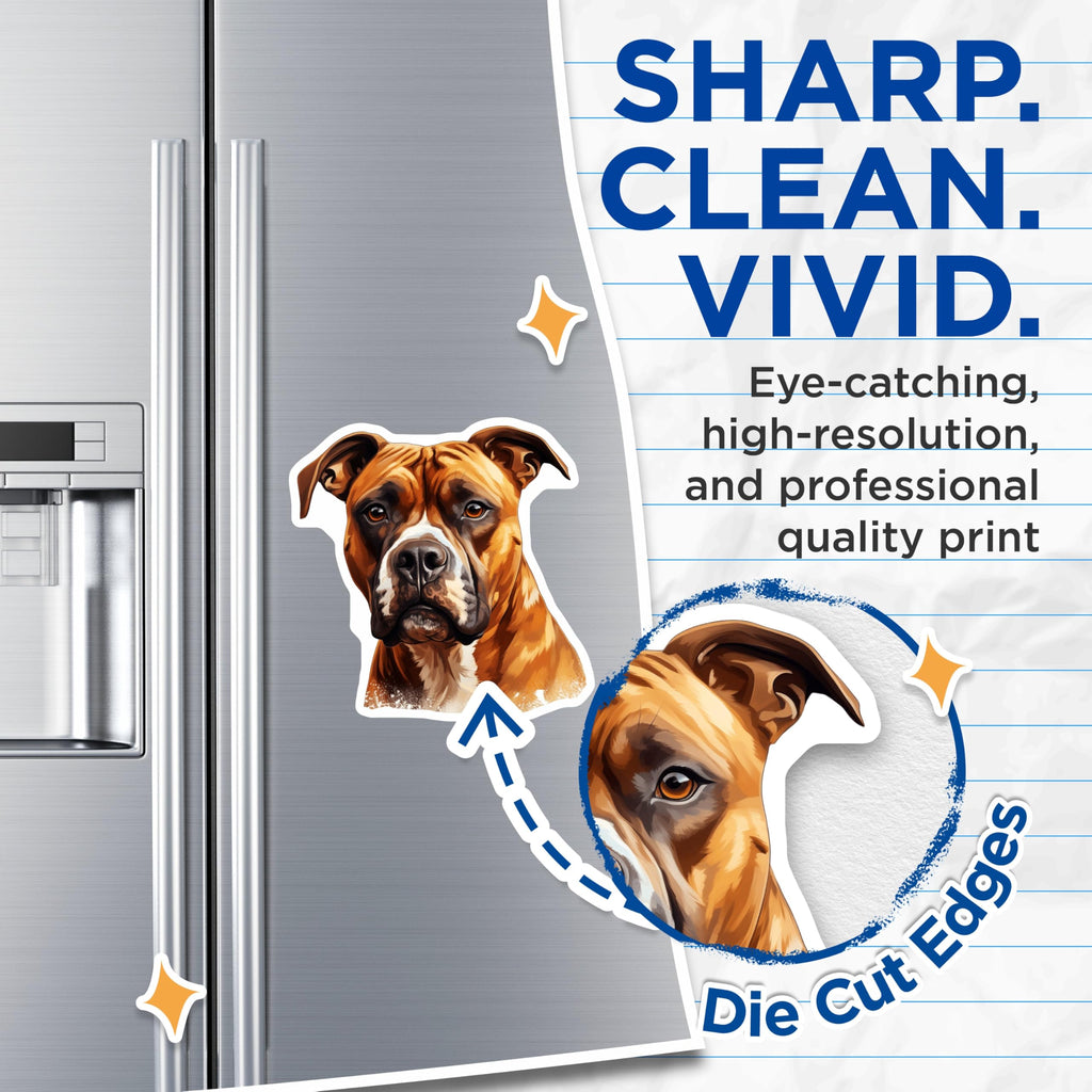(2 Pack) Boxer Dog Magnets - Boxer Mom Dog Lover - Canine Breed Art Decor - 5 Inches On Longest Side - Thick Durable Magnet - Made in USA - MAG28254