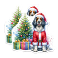 (2 Pack) Christmas Dog Magnets - Santa Spaniel Art - Festive Pet Lover Decor - Watercolor Holiday Fridge Magnets - 5 Inches On Longest Side - Thick Durable Magnet - Made in USA - MAG29442