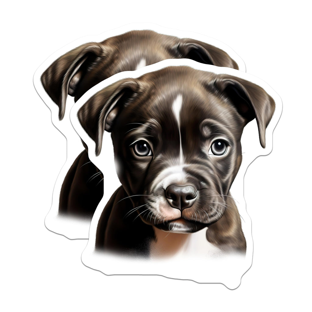 (2 Pack) Cute Pitbull Puppy Magnets - Brindle Dog Fridge - Pet Lover Home Decor - 5 Inches On Longest Side - Thick Durable Magnet - Made in USA - MAG25545