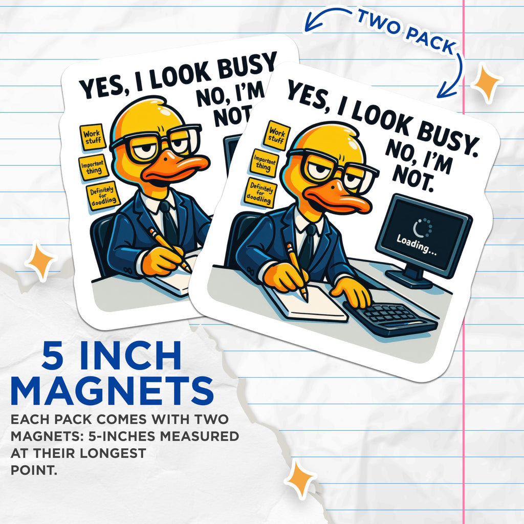 (2 Pack) Funny Office Magnets - Procrastination Humor - Relatable Work Life Decor - 5 Inches On Longest Side - Thick Durable Magnet - Made in USA - MAG22905