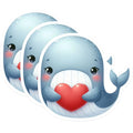 (3 Pack) Cute Whale Decals - Heart Decal - Laptop Decal - 3 Inches On Longest Side - Easy Peel & Apply - Made in USA - 3MCS2416