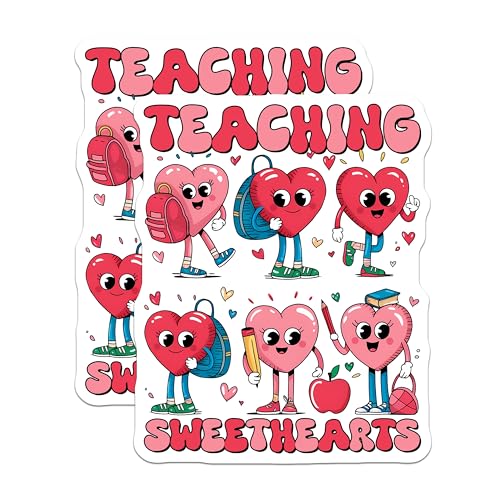 (2 Pack) Teaching Sweethearts Magnets - Cute Teacher Appreciation - 5" On Longest Side - for Cars, Fridges, Toolboxes - Made in USA - MAG7651