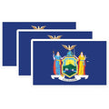(3 Pack) New York Flag Decals - State Flags - Laptop Decals - 3 Inches On Longest Side - Easy Peel & Apply - Made in USA - 3MCS0204