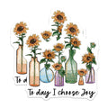 (2 Pack) Today I Choose Joy Magnets - Inspirational Sunflower Decor - Boho Kitchen Refrigerator - Encouragement Art - 5 Inches On Longest Side - Thick Durable Magnet - Made in USA - MAG38999