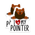 (2 Pack) I Love My Pointer Stickers - Fun Dog Breed Stickers - Pet Lover Decals for Dog Owners - 5" On Longest Side - Sticks to Smooth Flat Surfaces - Made in USA - BMCS4306