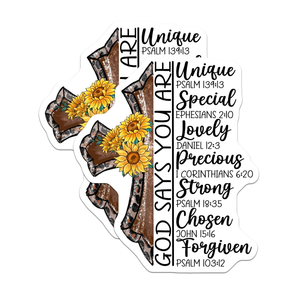 (2 Pack) God Says You are Magnets - Unique Special Lovely - Christian Inspirational - Faith-Based Encouragement Magnets - 5" On Longest Side - for Cars, Fridges, Toolboxes - Made in USA - MAG4198