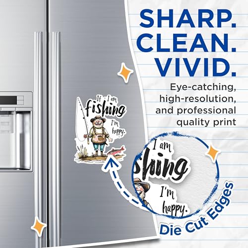 (2 Pack) If I Am Fishing Magnets - Funny Fishing Magnets - Happy Fisherman Magnets - Fishing Decor Magnets- 5" On Longest Side - for Fridges, Toolboxes, Cars - Made in USA - MAG2627