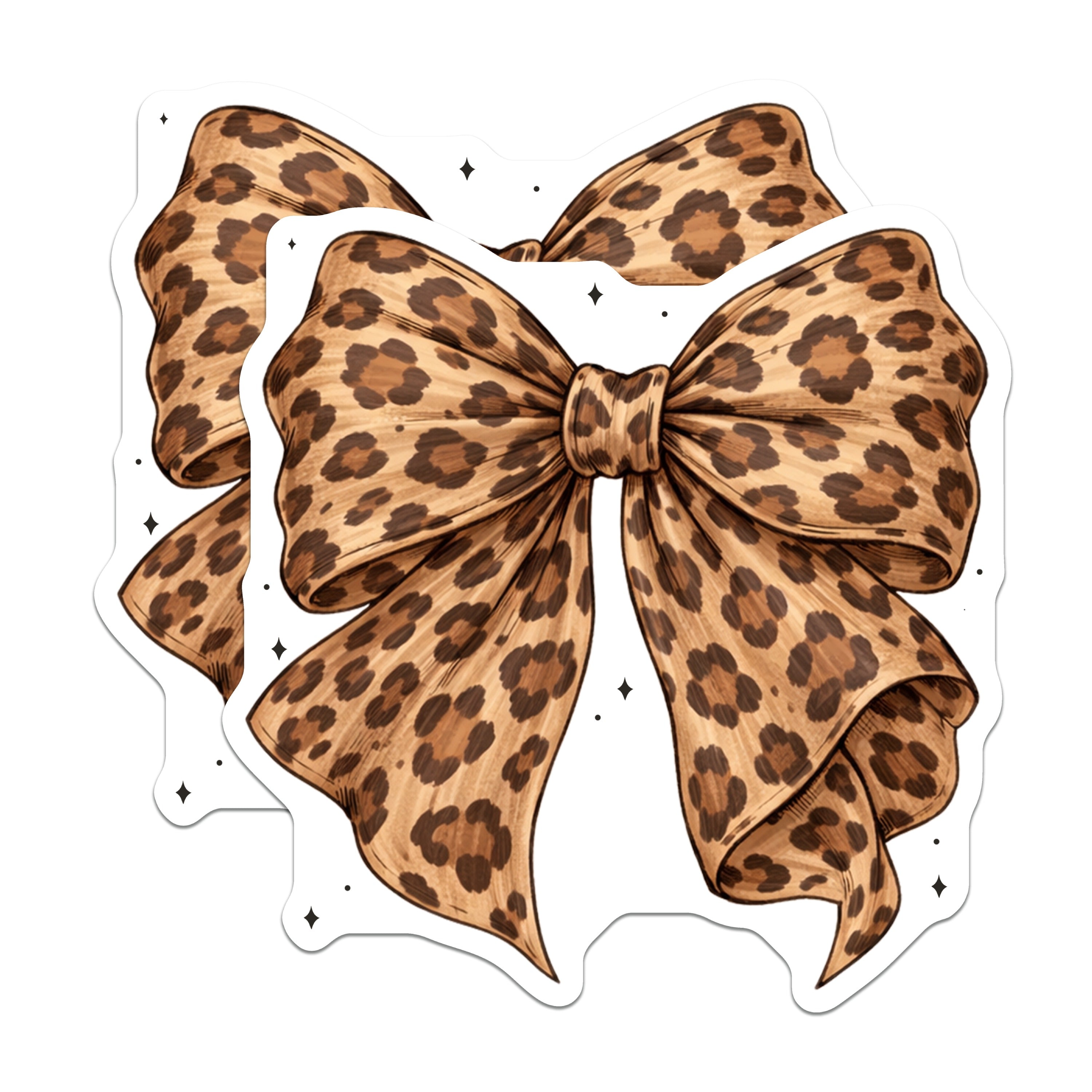 (2 Pack) Leopard Bow Magnets - Coquette Aesthetic Decor - Trendy Fridge Locker Magnets - 5 Inches On Longest Side - Thick Durable Magnet - Made in USA - MAG36950
