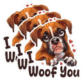 (3 Pack) Boxer Dog Decals - I Woof You - Laptop Decal - 3 Inches On Longest Side - Easy Peel & Apply - Made in USA - 3MCS1397