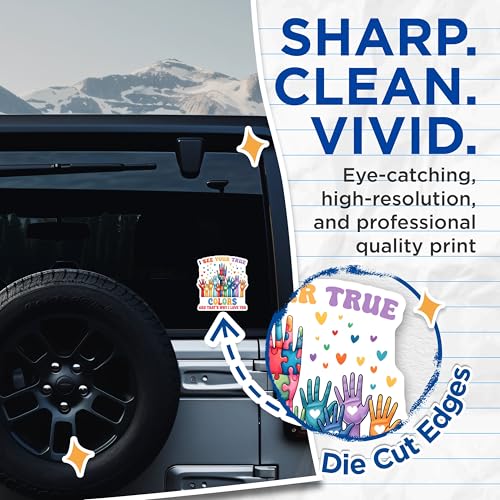 (2 Pack) Pride Stickers - Puzzle Pieces Stickers - Autism Awareness Stickers - 5" On Longest Side - Sticks to Any Smooth Flat Surface - Made in USA - BMCS3206