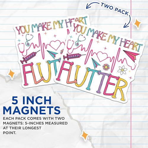 (2 Pack) Heartbeat Magnets Magnets - Inspirational Message - Colorful Magnet for Refrigerator - 5" On Longest Side - Made in USA - Sticks to Refrigerators & Metal Surfaces - MAG9133