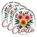 (3 Pack) Fearfully and Wonderfully Decals - Psalm 13 14 - Floral Decals - 3 Inches On Longest Side - Easy Peel & Apply - Made in USA - 3MCS1621