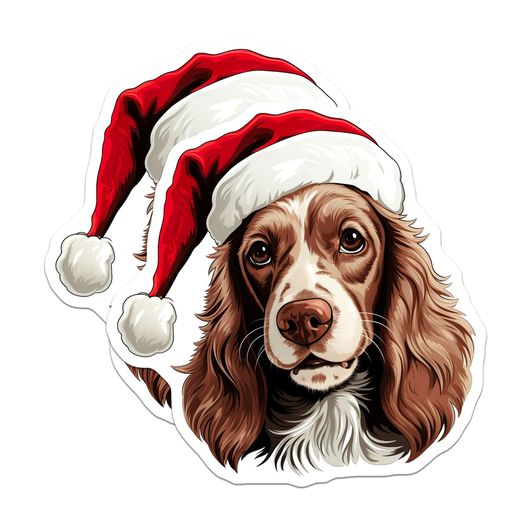 (2 Pack) Christmas Dog Magnets - Cocker Spaniel Decor - Holiday Pet Lover - 5 Inches On Longest Side - Thick Durable Magnet - Made in USA - MAG30499