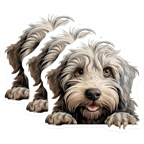 (3 Pack) Cute Dog Decals - Puppy Laptop Decal - Pet Lovers Present - 3 Inches On Longest Side - Easy Peel & Apply - Made in USA - 3MCS8627