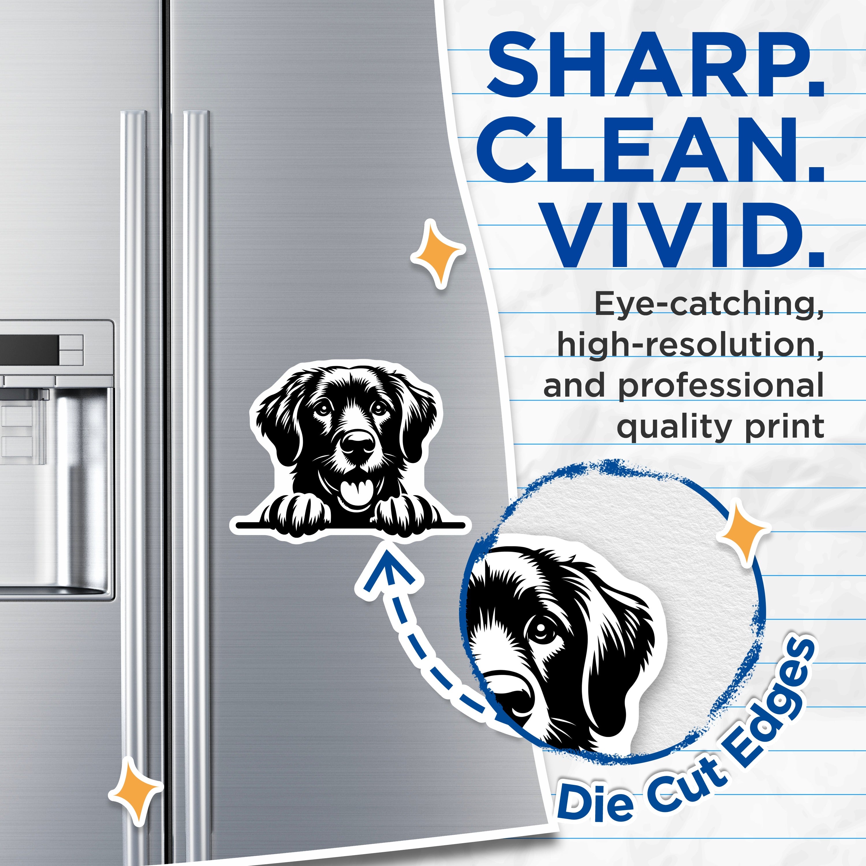 (2 Pack) Golden Retriever Magnets - Dog Mom Fridge Decor - Puppy Lover Kitchen Magnet - 5 Inches On Longest Side - Thick Durable Magnet - Made in USA - MAG39204