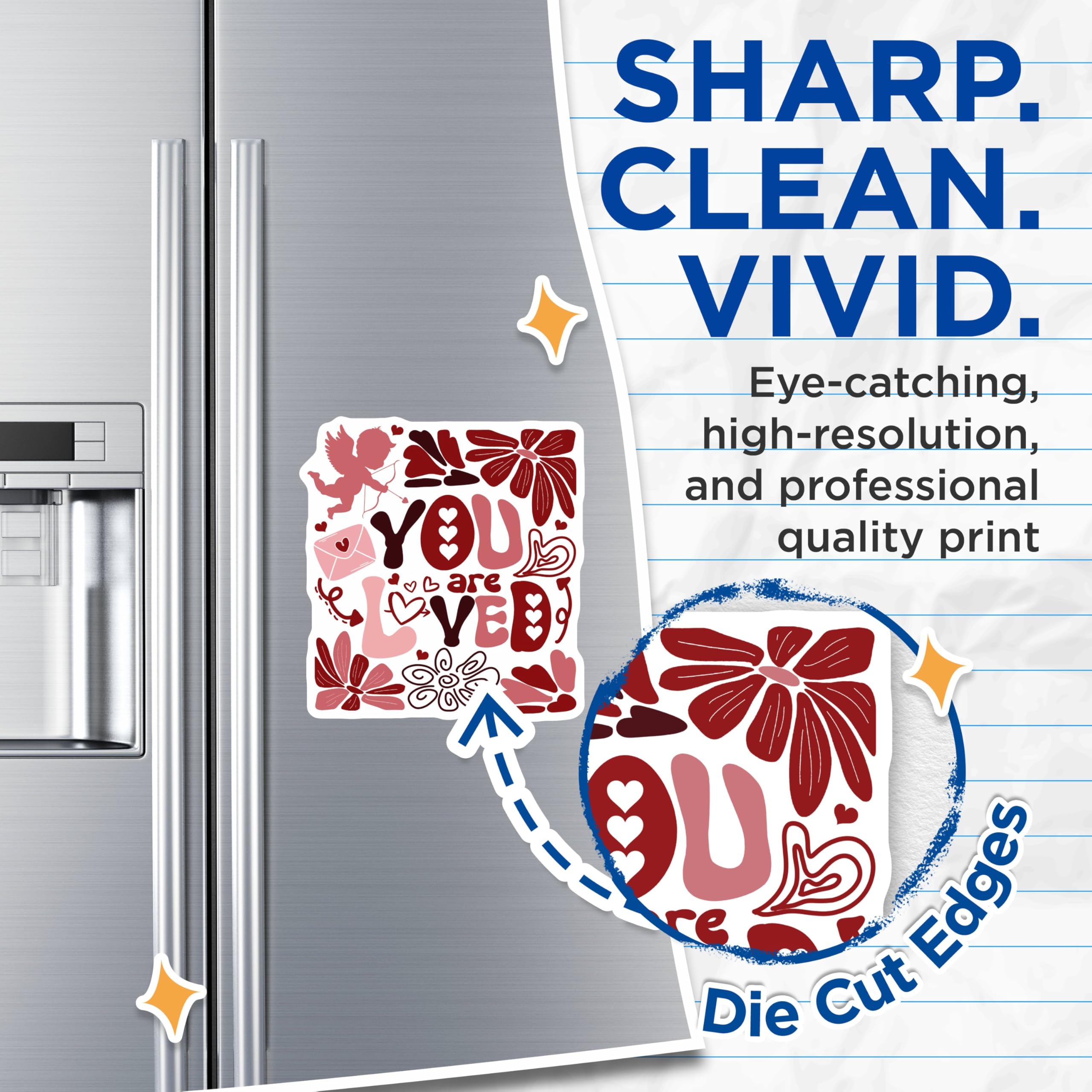(2 Pack) You are Loved Magnets - Cupid Heart Magnets - Romantic Love Fridge Magnets Decor - 5" On Longest Side - for Cars, Refrigerators, Toolboxes, Lockers - Made in USA MAG3618